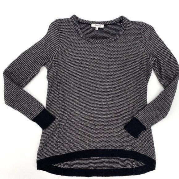 Madewell Riverside Lightweight Dot Weave Knit Round Hem XS Pullover Sweater - Picture 2 of 7